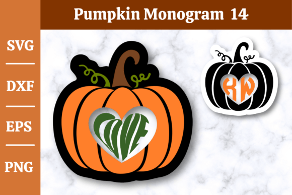 Download Pumpkin Monogram SVG,Fall, Halloween #14 - Monogram Collection