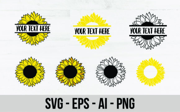 Download Sunflower Split Monogram - Monogram Collection